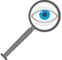 magnifying glass with eye